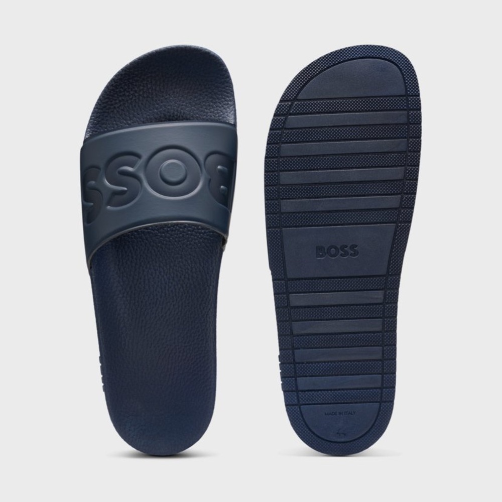 BOSS ITALIAN-MADE SLIDES WITH LARGE LOGO DETAIL - Picture 2 of 5